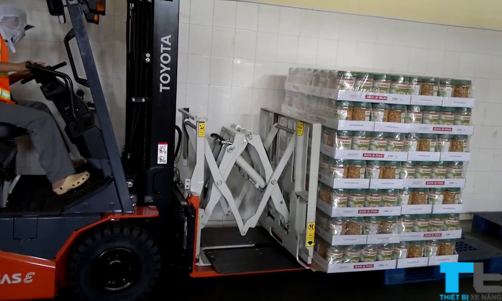 Vận hành bộ đùng đẩy lắp trên xe nâng